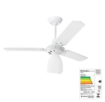 VENTILADOR DE TETO LOREN SID LUMI M3 110V127W08,5UF BRANCO 3PAS MDF BRANCAS CHAVE 3-VEL + MAIOR VENTILACAO