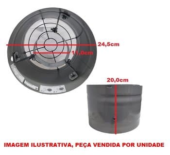 CARCACA BUMBO P/EXAUSTOR 25CM VENT AIR/VENTAIR ALTA VAZAO - BUMBO C/GRADE C/SUPORTE
