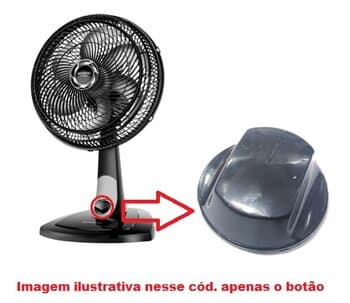 BOTĂO INTERRUPTOR VENTILADOR MONDIAL TURBO FORCE 8PÁS - P/ACIONAR O DIMER ROTATIVO 3 VELOCIDADES - COR PRETA ROT3V