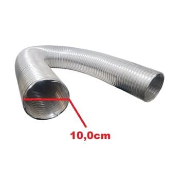 DUTO FLEXIVEL TUBO DE ALUMINIO 10CM P/EXAUSTORES CHAMINÉS 100MM -PACOTE C/03MT- SEMIDEC P/ATE 250C° 04POL"102MM SEMI-FLEXÍVEL