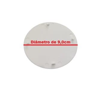 EMBLEMA DA GRADE DO VENTILADOR LOREN SID TURBO ATUAL 30/40CM - DIÂMETRO EXTERNO 09CM - COR BRANCA - SALDĂO C/RISCOS - PREÇO REDUZIDO