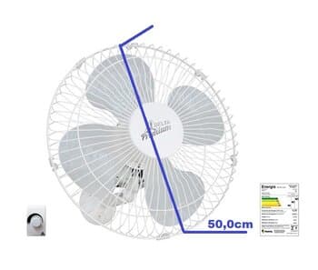 VENTILADOR DE PAREDE 050CM VENTI-DELTA PREMIUM BIV170W BRANCO HEL-4PAS G/METAL - CHAVE CONTROLE DE VELOCIDADE