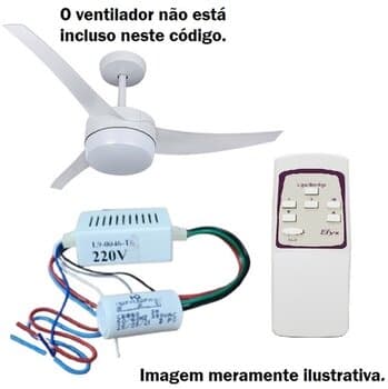 CONTROLE REMOTO P/VENTILADOR VENTI-DELTA EFYX LUNIK 220V - KIT MÓDULO TRANSM+RECEPTOR C/CAP-3FIOS 3,0UF 1,7+1,3MF