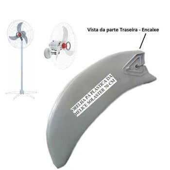 PÁ ORELHA DA HÉLICE P/VENTILADOR SOLASTER VENEZA PLUS 70CM ATUAL - PLÁSTICA CINZA - VENTILADOR GOAR 70 - *VENDIDA P/UNIDADE