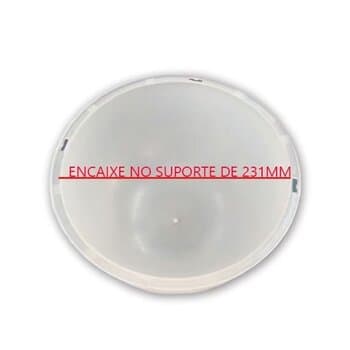Globo Cupula Plastica da Luminaria Ventilador Loren Sid Platun Primor Perola Requinte - Globo Platun - Encaixe Externo 231mm