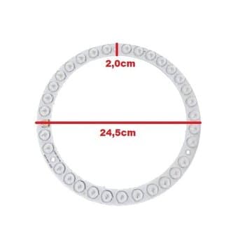 PLACA DE LED P/LUMINÁRIA VENTILADOR ALISEU MAX RETRÁTIL/ RETRÁTIL 36 BIV 32LEDS - 24+24X1W - * APENAS FITA LED3-CORES S/DRIVER