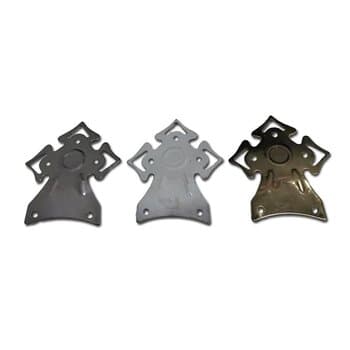 GARRA P/VENTILADOR VENTI-DELTA MOTOR MAIOR - COR DOURADA 3-TRIANGULOS GRANDE - *VENDIDA P/UNIDADE - SUP. DAS PAS FUROS 5,0CM - TORNADO/ RIOPRELUSTRES