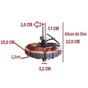 ESTATOR BOBINADO MOTOR VENTILADOR TETO EFYX HUB 110V C/02-ROLAMENTOS 6201ZZ - USAR C/CAPACITOR 09,0UF *ACOMPANHA O ANEL MAGNÉTICO