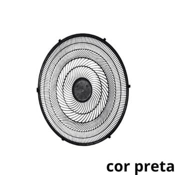 GRADE P/VENTILADOR 40CM VENTISOL NOTOS TURBO 6P - DIANTEIRA PLASTICA COR PRETA C/6-TRAVAS MACHO - EQUATION - * VENDIDA P/UNIDADE