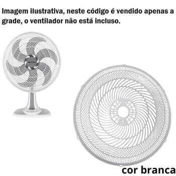 GRADE P/VENTILADOR 40CM VENTISOL NOTOS TURBO 6P - TRASEIRA PLASTICA COR BRANCA C/6-TRAVAS FEMEA - EQUATION - *VENDIDA