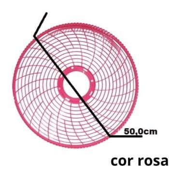 GRADE P/VENTILADOR 50CM DÔMINA PL ROSA 6 OU 8PÁS COLUNA MESA PAREDE - SERVE P/DIANTEIRA OU TRASEIRA - *VENDIDA P/UNIDADE - foto 1 de 3