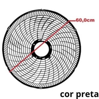 GRADE P/VENTILADOR 60CM DOMINA PL PRETA 6 OU 8PÁS COLUNA OU PAREDE - SERVE P/DIANTEIRA OU TRASEIRA - *VENDIDA P/UNIDADE