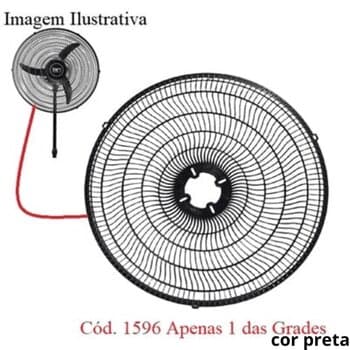 GRADE P/VENTILADOR 60CM TRON COLUNA PAREDE - PL PRETA 3-TRAVAS - DIANTEIRA OU TRASEIRA - *VENDIDA P/UNIDADE - GRADE DE PP 600MM OSC. PRETO