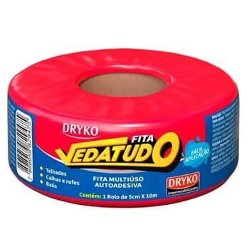 FITA ADESIVA MULTIUSO 05CMX10MT DRYKO VEDA TUDO - VEDAR DUTOS FLEXÍVEIS COIFAS DE EXAUSTORES CALHAS RUFOS TELHAS TELHADOS...ETC.