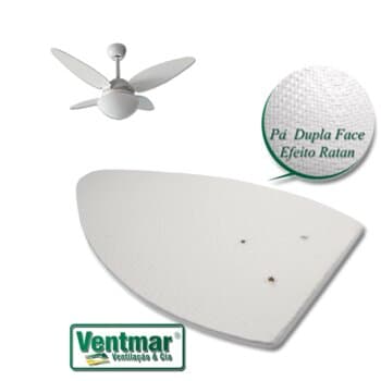 PÁ HÉLICE P/VENTILADOR DE TETO RATAN 3-FUROS MDF FOLHA PALMAE BRANCA -*VENDID P/UNIDADE- C/FURAÇĂO VOLARE CLASS PALMAE VENTI-DELTA MAGNES