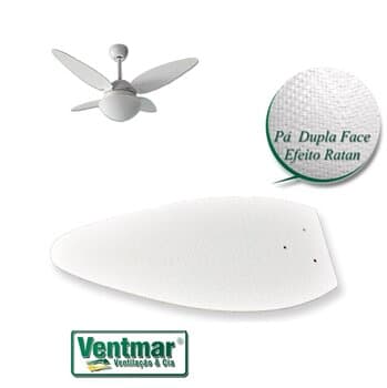 PÁ HÉLICE P/VENTILADOR DE TETO RATAN 3-FUROS MDF FOLHA PALMAE BRANCA -*VENDIDA P/UNIDADE- C/FURAÇĂO VOLARE CLASS PALMAE VENTI-DELTA MAGNES
