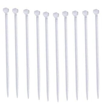 Abraçadeira de Nylon 200 x 2,5mm Presilha Lacre Média cor Branca - Kit c/10-Unidades