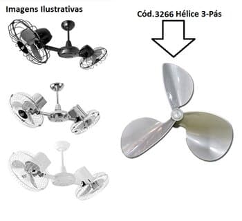 HELICE DE 30CM P/VENTILADOR LOREN SID GEMINI DUPLO 3PAS 300X31 COR CINZA - ENCAIXE 10,0MM PRD C/TRAVA TRASEIRA -*VENDIDA P/UNIDADE