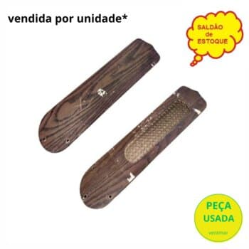 PÁ HÉLICE P/VENTILADOR IMPORTADO COR MOGNO MOD.C/TELINHA BEGE UM DOS LADOS - MEDIDAS L12,50CM C52,00CM *SALDĂO USADAS * VENDIDAS P/UNIDADE