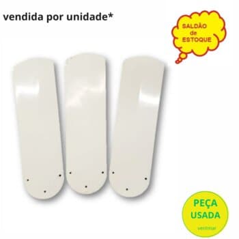 PÁ HÉLICE VENTILADOR DE TETO CICLONE - METAL ALUMÍNIO BRANCAS - SEMI-NOVAS*- ORIGINAL P/MODELOS APOLO MERIDIONAL EQUATORIAL - KIT C/3 PÁS - *SALDĂO*