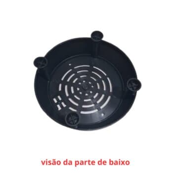Base do Motor Liquidificador JL Colombo 2,0LT 3,5LT ou 4,0-Litros A/R ou B/R - Parte Inferior Redonda em Nylon cor Preta
