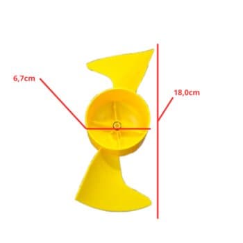 HELICE DE 20CM P/ARMADILHA MATA INSETO TURBINE MINI MOEL - HEL-18,5CM 2PÁS COR AMARELA