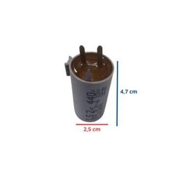 CAPACITOR 002,0UF 3/4 TERMINAL RD 440VAC - P/VENTILADOR DE TETO LOREN SID ORBITAL 220VOLTS / P/VENTILADOR ORBITAL CAP002,0