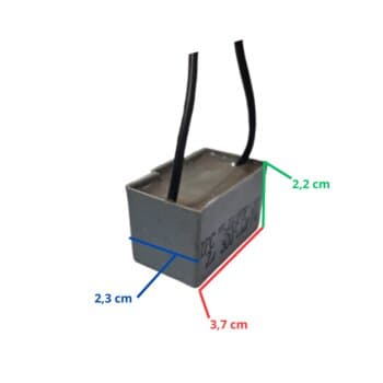 CAPACITOR 002,0UF 2FIOS QD 300VAC - P/VENTILADOR DE TETO + SERVE P/VÁRIAS APLICAÇŐES