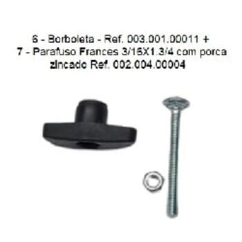 Parafuso para Fixar Ventilador de Parede DOMINA PRATICE NEW ECO - Kit Borboleta c/Parafuso Porca e Capa Plastica Reta - cor Preta