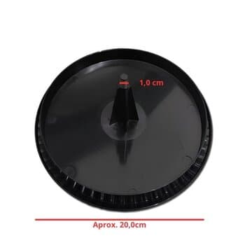 PLAFON DE ACABAMENTO P/VENTILADOR DE TETO SEM LUZ - LUMINÁRIA CEGA P/ÁREA GOURMET - PLAFON CEGO TAMPA DO MOTOR LATINA VT2 VT300 PRETA