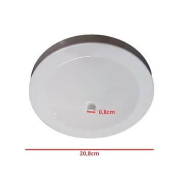 PLAFON DE ACABAMENTO P/VENTILADOR DE TETO SEM LUZ - LUMINÁRIA CEGA P/ÁREA GOURMET - PLAFON CEGO PEQUIM METAL COR BRANCA - foto 1 de 4