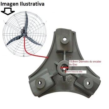HÉLICE DE 100CM P/VENTILADOR DE 1-METRO GRANJTEC/GRANTEX - KIT C/4-ITENS 1-CUBO CENTRAL+3-PÁS FURO-16,0MM - CONJ DE HÉL VENTILADOR P/AVIÁRIO GRT