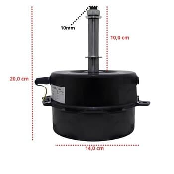 Motor p/Climatizador Ventisol 110V16,0UF 370W L/HEL G/AH ANTI HORARIO E-10MM PML C/Rosca - CLIN125PRO