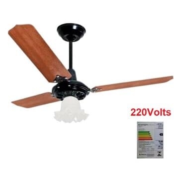 VENTILADOR DE TETO LOREN SID TULITHA M3 220V 127W PRETO 3PAS MDF MOGNO CHAVE 3VEL C/CAP.03,0UF + MAIOR VENTILACAO