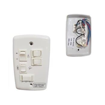 CHAVE P/VENTILADOR DE TETO R3LUZ 3VEL *SEM CAPACITOR C/REVERSĂO + 3-TECLAS LUZ - *APENAS ESPELHO 4X2 4-TECLAS + SEM CAPACITOR*