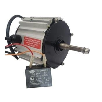 MOTOR P/CLIMATIZADOR ROTOPLAST 110V20,0UF150W - ROTO45 ROTO50 YDK120-150-4QD2 1350RPM - LADO/HEL G/H E12,0MM C/ROSCA 08,0MM