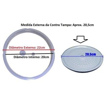 BORRACHA DE VEDACAO DA TAMPA PANELA DE PRESSAO VENTISOL AGRATTO ELETRICA ELETRONICA PE-01 PE-02 PED-01 PED-02 - 1TRAVAR+1VEDAR+1TRAVA DE SEGURANCA)