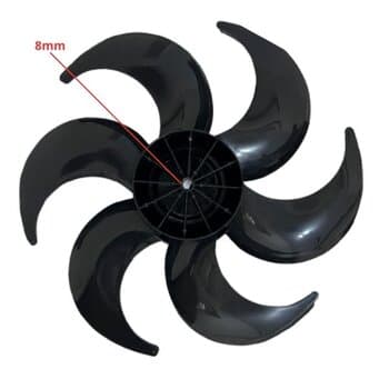 HELICE P/VENTILADOR DE 30CM MONDIAL 6PÁS PRETA PREMIUM BRITANIA PROTECT TURBO VENTUS - F08,0MM PML DIANTEIRA S/TRAVA TRASEIRA