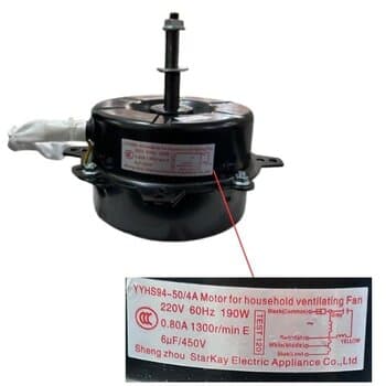 MOTOR P/CLIMATIZADOR VENTISOL 220V YYHS94-50/4A 190W CLI45LT CLI70LT CLI100LT PRO2 L/HÉL GH E12MM PML C/RD.08MM - SUBST.YDK120-100 YDK120-120 YDK120-150