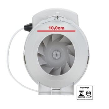 EXAUSTOR DE 10CM RENOVADOR DE AR TURBO IN-LINE 110V-45W VAZAO-00210M3/H - VENTISOL EXL100-01 - 100MM (-40°GRAUS )