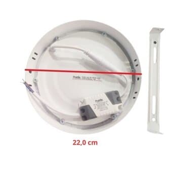 LUMINÁRIA PLAFON PAINEL LED SOBREPOR RD22,0CM P/VENTILADOR DE TETO - 18W3000KBIV AMARELA B/BRANCA - AVANT