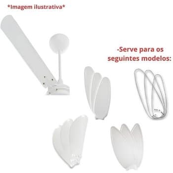 PA HELICE P/VENTILADOR DE TETO VENTISOL WIND LIGHT PETALOS - KIT 03PAS MDF BRANCA + 3-GARRAS/SUPORTE + 9-PARAFUSOS C/9-PORCAS