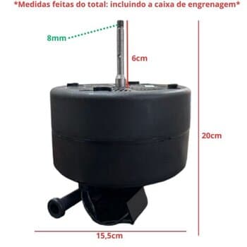 MOTOR P/CLIMATIZADOR GOAR SOLASTER BIV230W ATENAS FLORIPA - LADO HELICE GIRO HORARIO E-08,0MM PRD C/R.ESQ N/PONTA - CABEÇOTE AT/FA/65 BIV