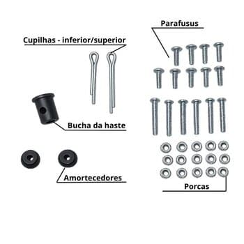 KIT MONTAGEM P/VENTILADOR VENTI-DELTA LOFT LUXO P/03PAS - C/15-PARAFUSOS +15-PORCAS +BUCHA+AMORTECEDOR+CUPILHAS - foto 1 de 3