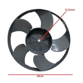 HELICE P/CLIMATIZADOR JOAPE BOB SUPER / 767 JURERE 5PAS CINZA F13,0MM - DIAM.30CM - foto 1 de 3