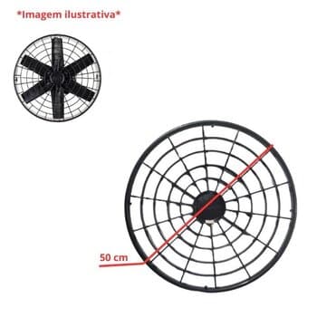 GRADE DE 50CM P/EXAUSTOR VENTISOL 50CM PLASTICA PRETA - INDUSTRIAL/SERVICO PESADO - MODELO EX 50 CM PR
