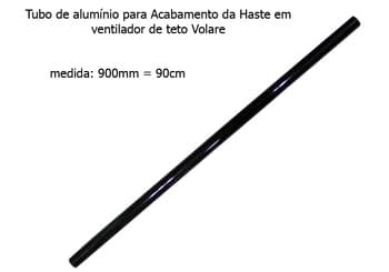 Acabamento Tubo de Alumínio do Ventilador de Teto VOLARE Preto 90cm VLR