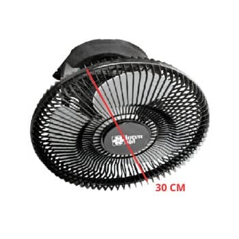 VENTILADOR DE TETO LOREN SID ORBITAL 30CM TURBO 220V PRETO G/PLÁSTICA - ROTACAO 360-GRAUS - SEM LUMINARIA P/AREA GOURMET