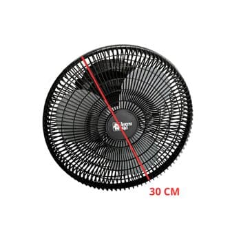 VENTILADOR DE TETO LOREN SID ORBITAL 30CM TURBO 110V PRETO G/PLÁSTICA - ROTACAO 360-GRAUS - SEM LUMINARIA P/AREA GOURMET
