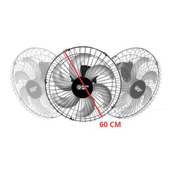 VENTILADOR DE TETO LOREN SID ORBITAL 60CM TURBO M1 BIV G/MT PRETO - ROTACAO 360-GRAUS - SEM LUMINARIA P/AREA GOURMET